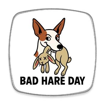Bad Hare Day mit Podenco - Viereckiger Kühlschrankmagnet - Weiß - Vorne