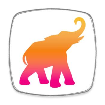 Elephant Course Yoga Colorful India Meditation - Square fridge magnet - white - Front