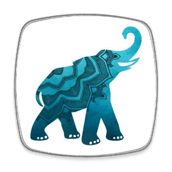 Mandala Yoga Elefant Indien Tierliebe Meditation - Viereckiger Kühlschrankmagnet - Weiß - Vorne