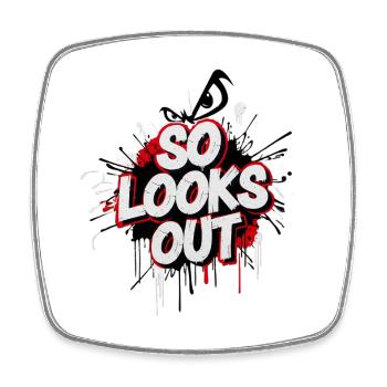 So looks out - Viereckiger Kühlschrankmagnet - Weiß - Vorne