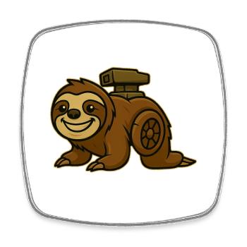 Sloth Turbo Design - Square fridge magnet - white - Front