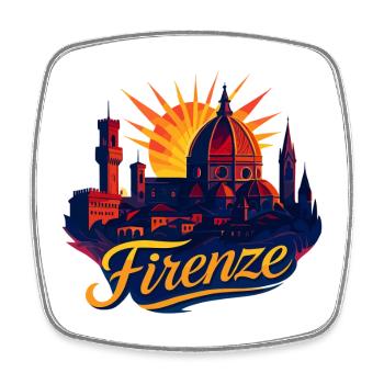 Florence Florence Ville Italie Silhouette Cadeau - Magnet carré - blanc - Devant