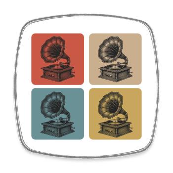 Gramophone Vintage Design - Square fridge magnet - white - Front