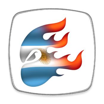Flag of Argentina - Argentina - Ninja - Square fridge magnet - white - Front