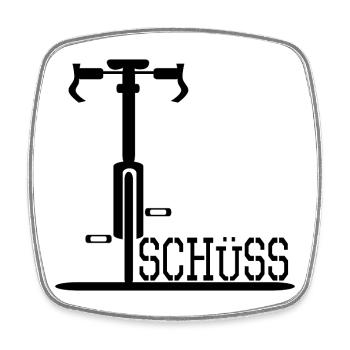 ABSCHIED TSCHÜSS FAHRRAD RAD - Viereckiger Kühlschrankmagnet - Weiß - Vorne