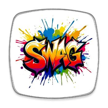 Expressive graffiti style with vibrant colors - Square fridge magnet - white - Front