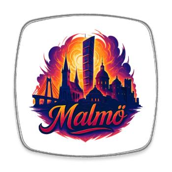 Malmö City Sweden Cool Epic Gift - Square fridge magnet - white - Front
