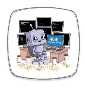404: Sleep Not Found - Square fridge magnet - white - Front