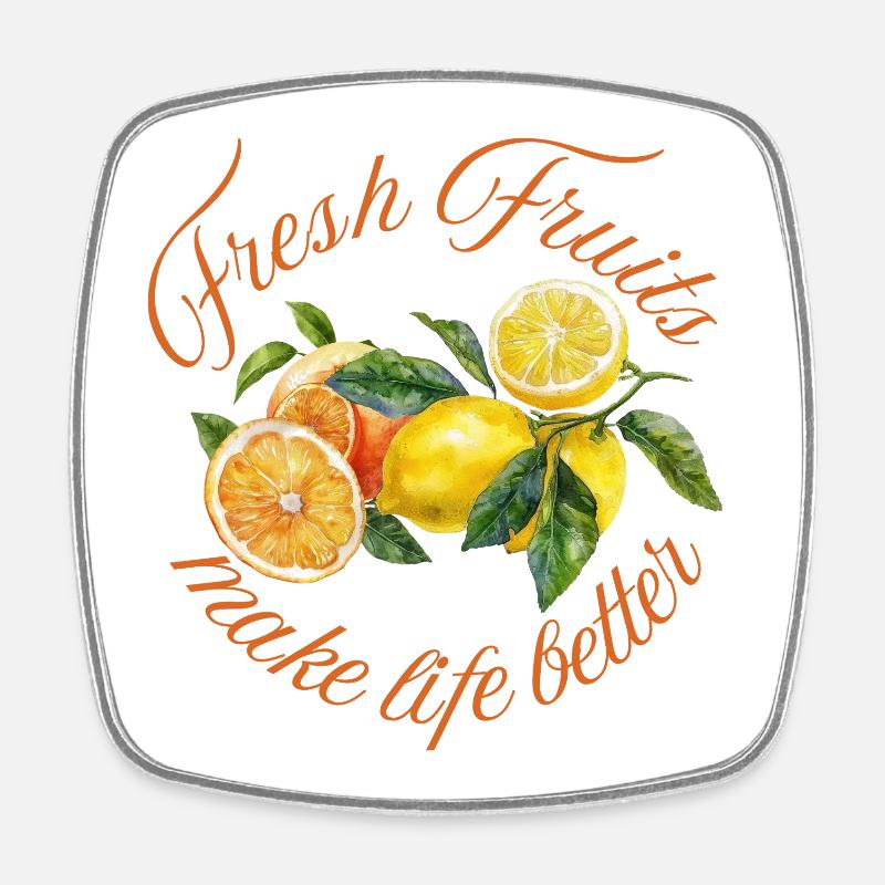 Lemon - Viereckiger Kühlschrankmagnet - Weiß