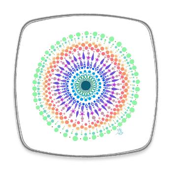 Mandala Traum - Viereckiger Kühlschrankmagnet - Weiß - Vorne