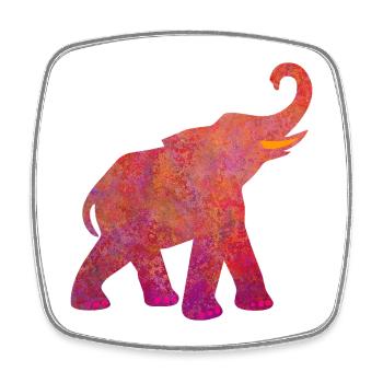 Yoga Elefant Holi pink Energie Tierliebe Namaste - Viereckiger Kühlschrankmagnet - Weiß - Vorne