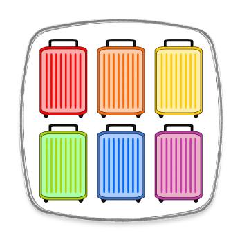 SUITCASE RAINBOW - Square fridge magnet - white - Front