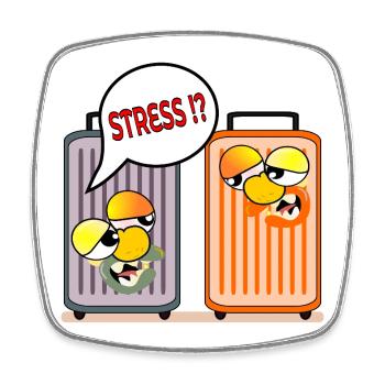 FERIEN STRESS URLAUBSKOFFER - Viereckiger Kühlschrankmagnet - Weiß - Vorne