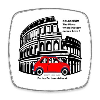 Colosseum Italy Rome Shirt T Shirt Design Basic - Square fridge magnet - white - Front