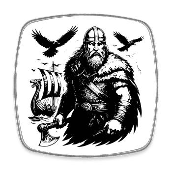 Nordwind & Rabenflug - Viereckiger Kühlschrankmagnet - Weiß - Vorne