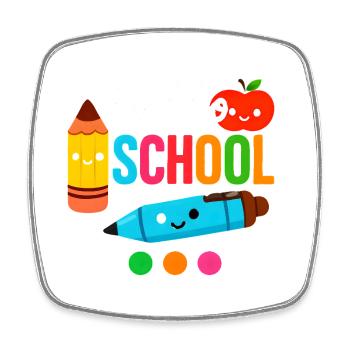 Hello School Shirt Schulanfang Kawaii Style - Viereckiger Kühlschrankmagnet - Weiß - Vorne