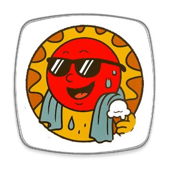 Sungus avec une ambiance estivale fraîche - Magnet carré - blanc - Devant