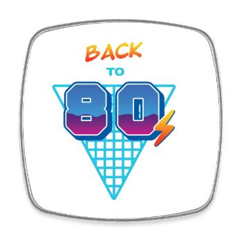 Back to the 80s – Grid - Square fridge magnet - white - Front