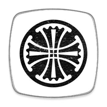Canterbury Cross in a Black Circle - Square fridge magnet - white - Front