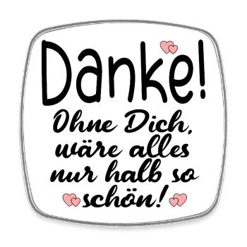 DANKE PARTNERSCHAFT FREUNDSCHAFT - Viereckiger Kühlschrankmagnet - Weiß - Vorne