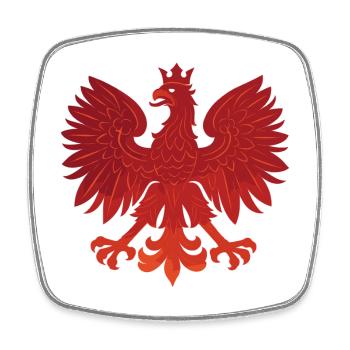 Pologne Polska aigle drapeau drapeau épique cadeau - Magnet carré - blanc - Devant