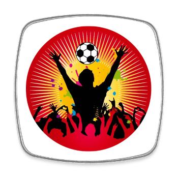 Football fan power – une atmosphère pure dans le stade - Magnet carré - blanc - Devant