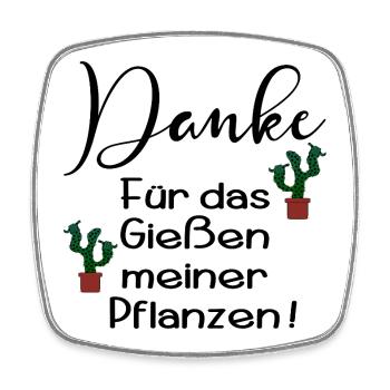 PFLANZENBEWÄSSERUNG DANKE URLAUB - Viereckiger Kühlschrankmagnet - Weiß - Vorne