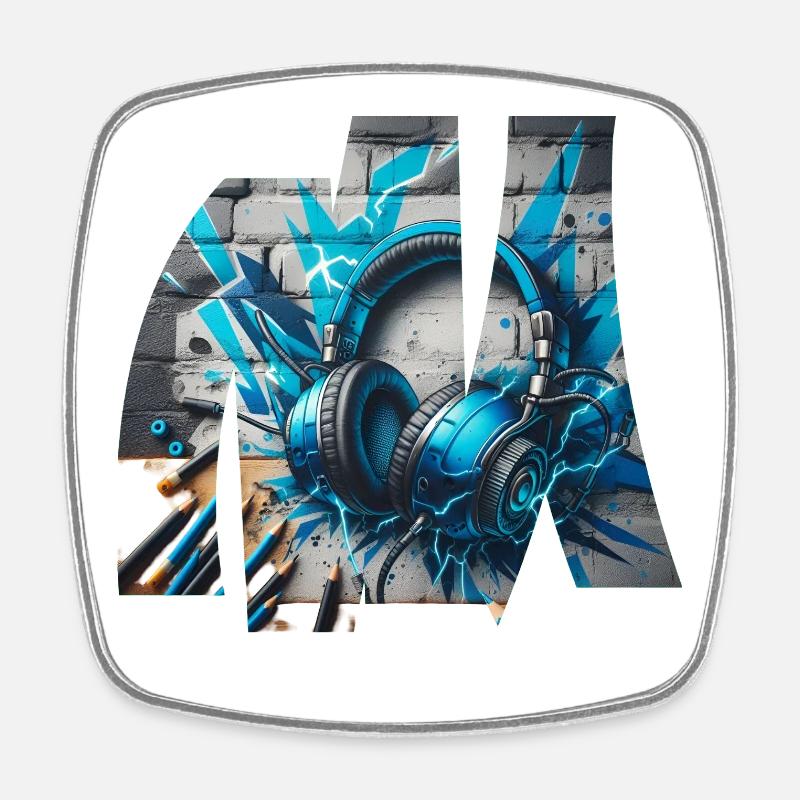 Rythme Graphique et Son Chromatique. - Magnet carré - blanc