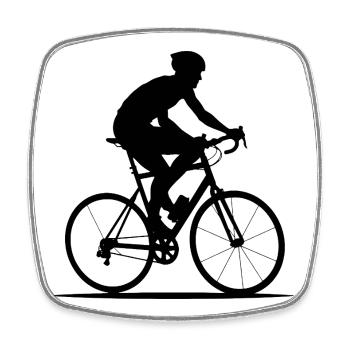 Radsport-Silhouette - Viereckiger Kühlschrankmagnet - Weiß - Vorne