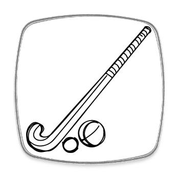 Field hockey stick and ball - Square fridge magnet - white - Front