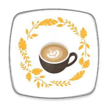 Amateur de café - Magnet carré - blanc - Devant