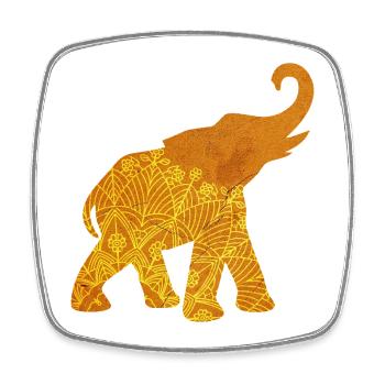 Yoga Mandala Meditation Indien Elefant om Namaste - Viereckiger Kühlschrankmagnet - Weiß - Vorne
