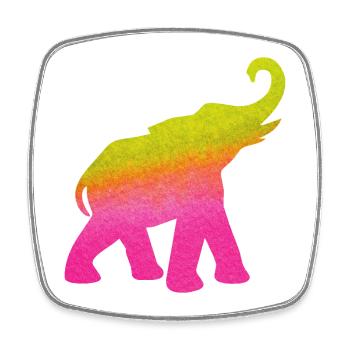 Yoga Éléphant Aquarelle Coloré Inde om Namaste - Magnet carré - blanc - Devant
