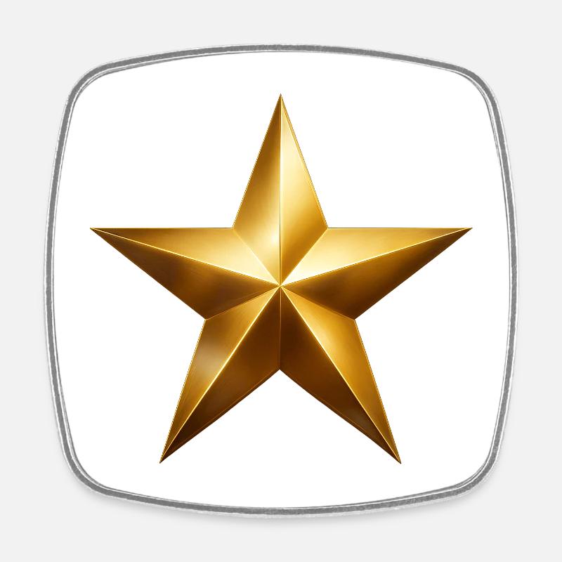 Golden Star Accent - Square fridge magnet - white