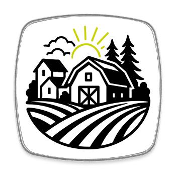 Ferme Bauernhof - Magnet carré - blanc - Devant