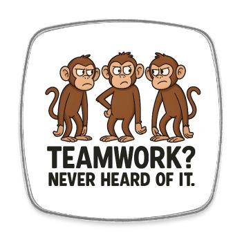 Exploring monkey friendship with humor - Square fridge magnet - white - Front