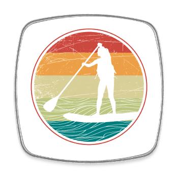 SUP Sunset Vibes - Square fridge magnet - white - Front