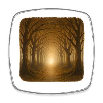 Mystical Autumn Forest Sunlight - Square fridge magnet - white - Front