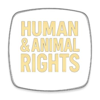 Human & Animal Rights – Bold Statement Design - Viereckiger Kühlschrankmagnet - Weiß - Vorne