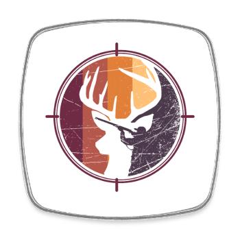 Vintage Jagdblick - Viereckiger Kühlschrankmagnet - Weiß - Vorne