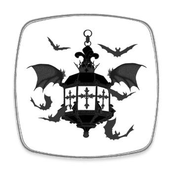 Goth laterne, fledermäuse - Viereckiger Kühlschrankmagnet - Weiß - Vorne