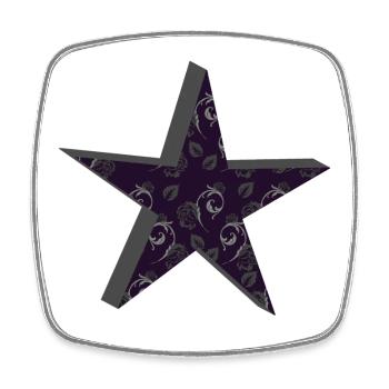 sternenmuster goth, floral - Viereckiger Kühlschrankmagnet - Weiß - Vorne