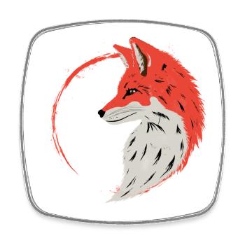 enso fox - Viereckiger Kühlschrankmagnet - Weiß - Vorne