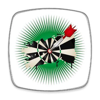Graffiti style dartboard with hit - Square fridge magnet - white - Front