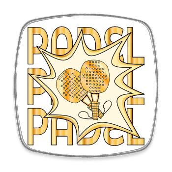 RAQUETTE DE PADEL - Magnet carré - blanc - Devant