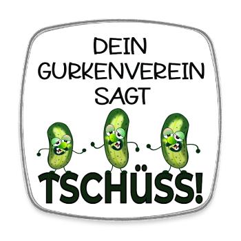 ABSCHIED KOLLEGEN TSCHÜSS GURKEN - Viereckiger Kühlschrankmagnet - Weiß - Vorne