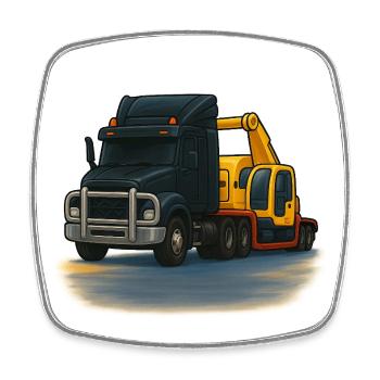Abschleppwagen mit Kran Illustration - Viereckiger Kühlschrankmagnet - Weiß - Vorne
