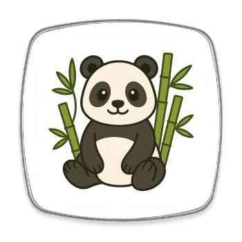 Panda in the bamboo forest - Square fridge magnet - white - Front