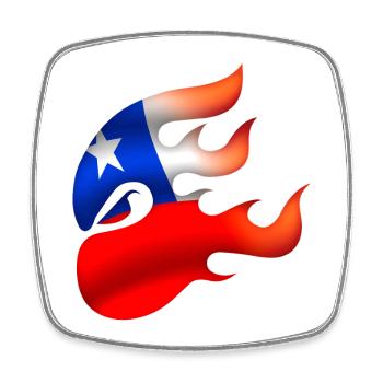 Flagge von Chile - Chile - Ninja - Viereckiger Kühlschrankmagnet - Weiß - Vorne