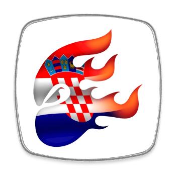 Kroatien Flagge - Kroatien - Ninja - Viereckiger Kühlschrankmagnet - Weiß - Vorne